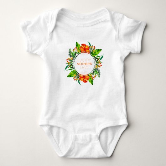 Tropische Floral Happy Moederdag | Bodysuit (Voorkant)