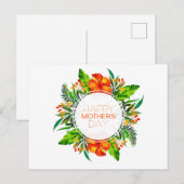 Tropische Floral Happy Moederdag | BRIEFKAART (Voorkant / Achterkant)