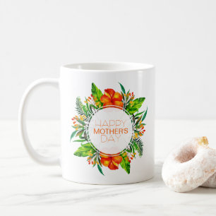 Tropische Floral Happy Moederdag   Koffie-Mok Koffiemok