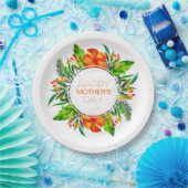 Tropische Floral Happy Moederdag | Papieren Bord (Feest)
