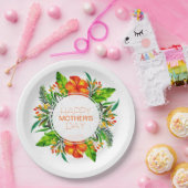 Tropische Floral Happy Moederdag | Papieren Bord (Feest)