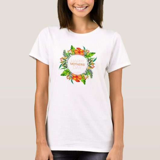 Tropische Floral Happy Moederdag | SHIRT (Voorkant)