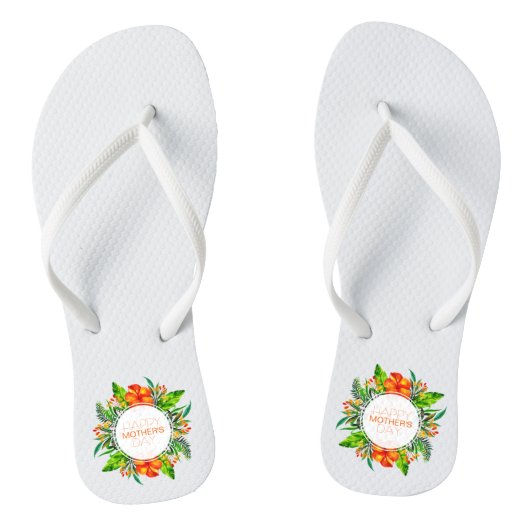 Tropische Floral Happy Moederdag | TEENSLIPPERS (Voetbed)