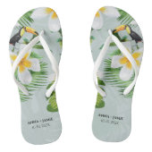 Tropische Floral Hawaii - Aangepaste bruiloft Teenslippers (Voetbed)