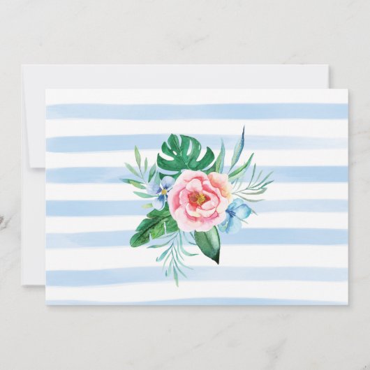 Tropische Floral Hawaii Peony Pink Green Bridesmai Kaart (Achterkant)