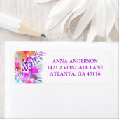 Tropische Floral Hawaiian Birthday Luau Adres Etiket (Insitu)