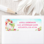 Tropische Floral Hawaiian Birthday Luau Adres Lab Etiket (Insitu)