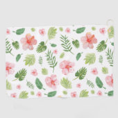 Tropische Floral Hawaiian Golfhanddoek (Horizontaal)