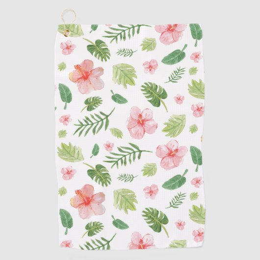 Tropische Floral Hawaiian Golfhanddoek (Voorkant)