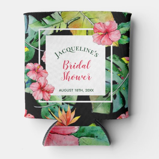 Tropische Floral Hawaiian Luau Bridal Blikjeskoeler (Voorkant)