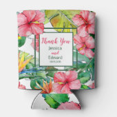 Tropische Floral Hawaiian Luau bruiloft Blikjeskoeler (Achterkant)