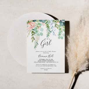Tropische Floral Het is een meisje Baby shower Kaart