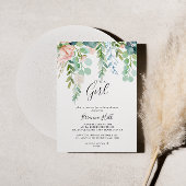 Tropische Floral Het is een meisje Baby shower Kaart