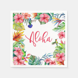 Tropische Floral Hibiscus Aloha Hawaiian Party Servet