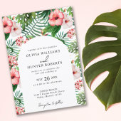 Tropische Floral Hibiscus Arch Weddenschap White Kaart