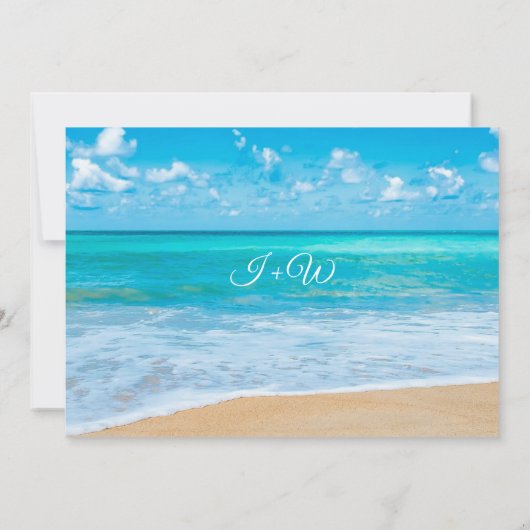Tropische Floral Hibiscus Beach Weddenschap Kaart (Achterkant)