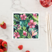 Tropische Floral Hibiscus en Palm Leaves Hawaiian Servetten (Insitu)