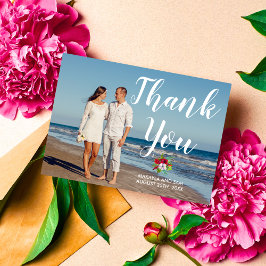 Tropische Floral Hibiscus Island Weddenschap Bedan Bedankkaart