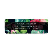 Tropische Floral Hibiscus Leaves Summer Invitation Etiket (Voorkant)