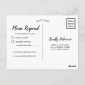Tropische Floral Hibiscus Navy Wedding RSVP Briefkaart (Achterkant)