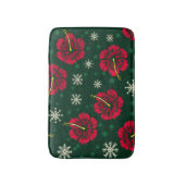Tropische Floral Hibiscus Snowflakes kerst | Badmat (Voorkant Verticaal)