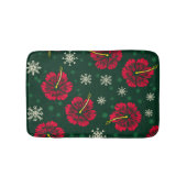 Tropische Floral Hibiscus Snowflakes kerst | Badmat (Voorkant)