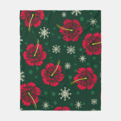 Tropische Floral Hibiscus Snowflakes kerst | Fleece Deken (Voorkant)