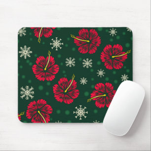 Tropische Floral Hibiscus Snowflakes kerst   Muismat