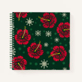 Tropische Floral Hibiscus Snowflakes kerst | Notitieboek (Voorkant)