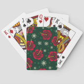 Tropische Floral Hibiscus Snowflakes kerst | Pokerkaarten (Achterkant)