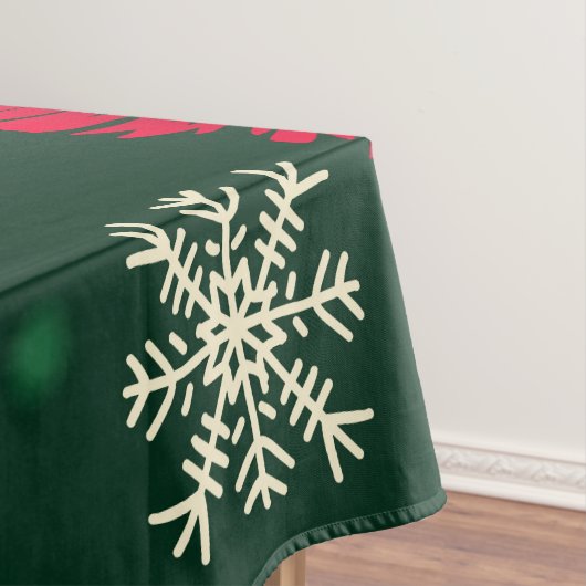 Tropische Floral Hibiscus Snowflakes kerst | Tafelkleed (Voorbeeld)
