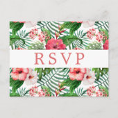 Tropische Floral Hibiscus Wedding RSVP Meal Choice Briefkaart (Voorkant)