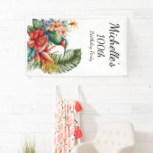 Tropische Floral Hummingbird 100th Birthday Spandoek (Insitu)