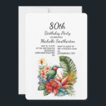 Tropische Floral Hummingbird 80th Birthday Kaart<br><div class="desc">De 80e verjaardag van de vrouwendag-feestdag met een kleurrijke kolibrie op tropische bladeren en de florale achtergrond. Deze kaart kan voor iedereen van elke leeftijd worden aangepast. Neem contact met mij op voor hulp bij uw aanpassingen of om aanvullende Zazzle-producten aan te vragen of te coördineren voor uw viering.</div>