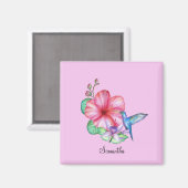 Tropische Floral Hummingbird Personalized Magnet (Voorkant / Achterkant)