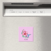Tropische Floral Hummingbird Personalized Magnet (Insitu (Vaatwasser))
