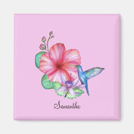 Tropische Floral Hummingbird Personalized Magnet