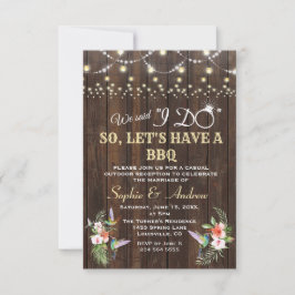 Tropische Floral Hummingbird Wood na I DO BBQ Kaart