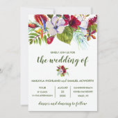 Tropische Floral Island Hibiscus Fotobruiloft Kaart (Voorkant)