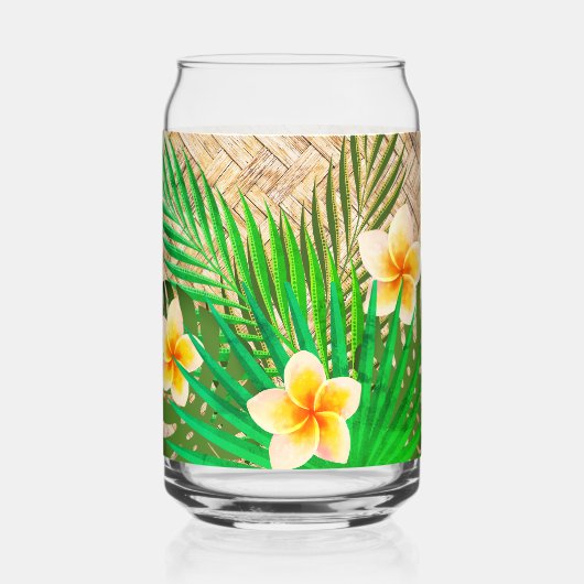 Tropische Floral Island tijd rotan Blikvorm Glas (Achterkant)