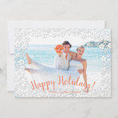 Tropische Floral kerstfoto Feestdagenkaart (Voorkant)