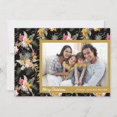 Tropische Floral-kerstfoto Feestdagenkaart (Voorkant)