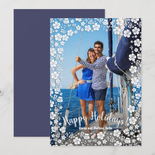 Tropische Floral kerstfoto Feestdagenkaart