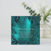 Tropische Floral Leaf Glitter Garden Blue Navy Bla Kaart (Staand voorkant)