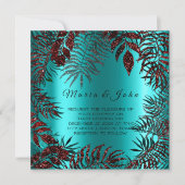 Tropische Floral Leaf Glitter Garden Burgundy Ocea Kaart (Voorkant)