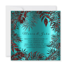 Tropische Floral Leaf Glitter Garden Burgundy Ocea