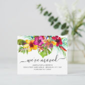 Tropische Floral Leaves We hebben New Home Moving Aankondiging (Staand voorkant)