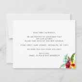 Tropische Floral Leaves We hebben New Home Moving Aankondiging (Achterkant)