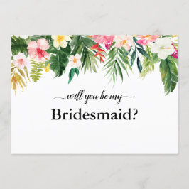 Tropische Floral Leaves zal je mijn Bridesmaid zij Kaart