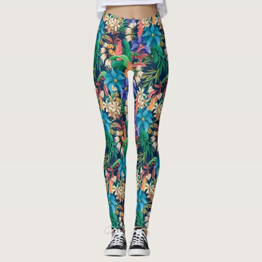 Tropische Floral Leggings (Voorkant)